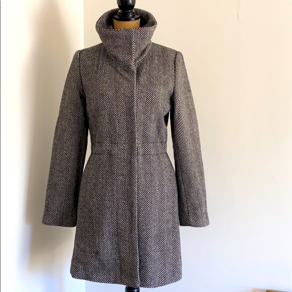 NEW Merona Coat Jacket Wool Blend Funnel Neck Soft Overcoat Women S